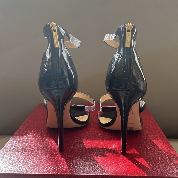 Tamara Melon Frontline 75 black patent heeled sandal - Picture 2 of 8